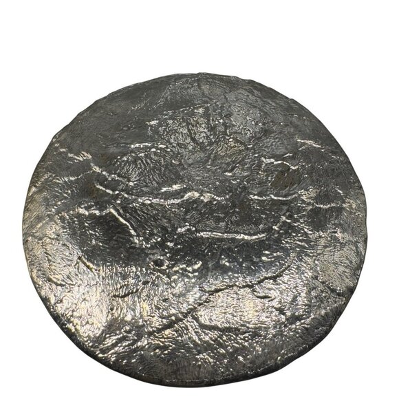 Vintage JSG Oceana Art Glass Metallic Black Texture Glass Dish Plate 9inch Wide - Picture 2 of 14